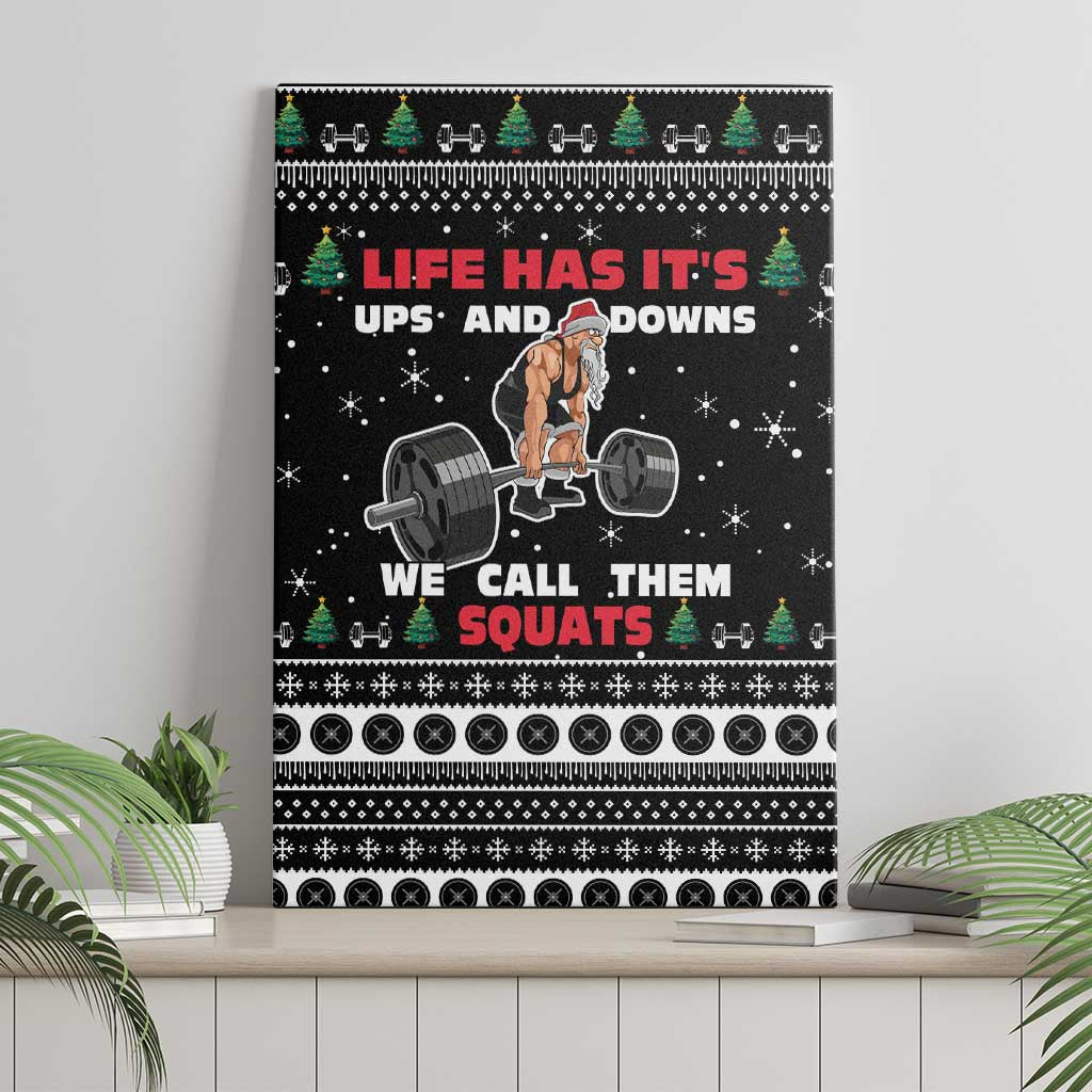 Santa Claus Love Gym Canvas Wall Art Christmas Santa Does Weightlifting DT04 - Wonder Print Shop