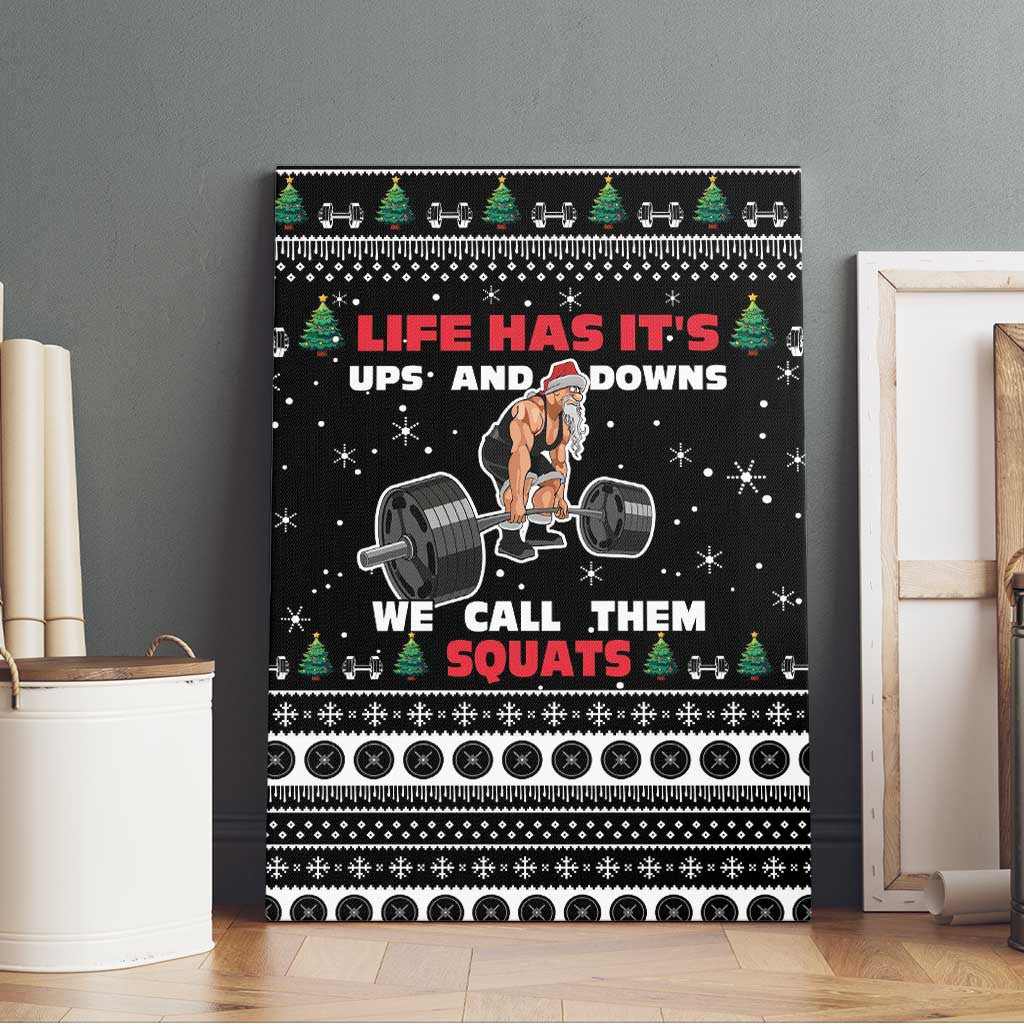 Santa Claus Love Gym Canvas Wall Art Christmas Santa Does Weightlifting DT04 - Wonder Print Shop