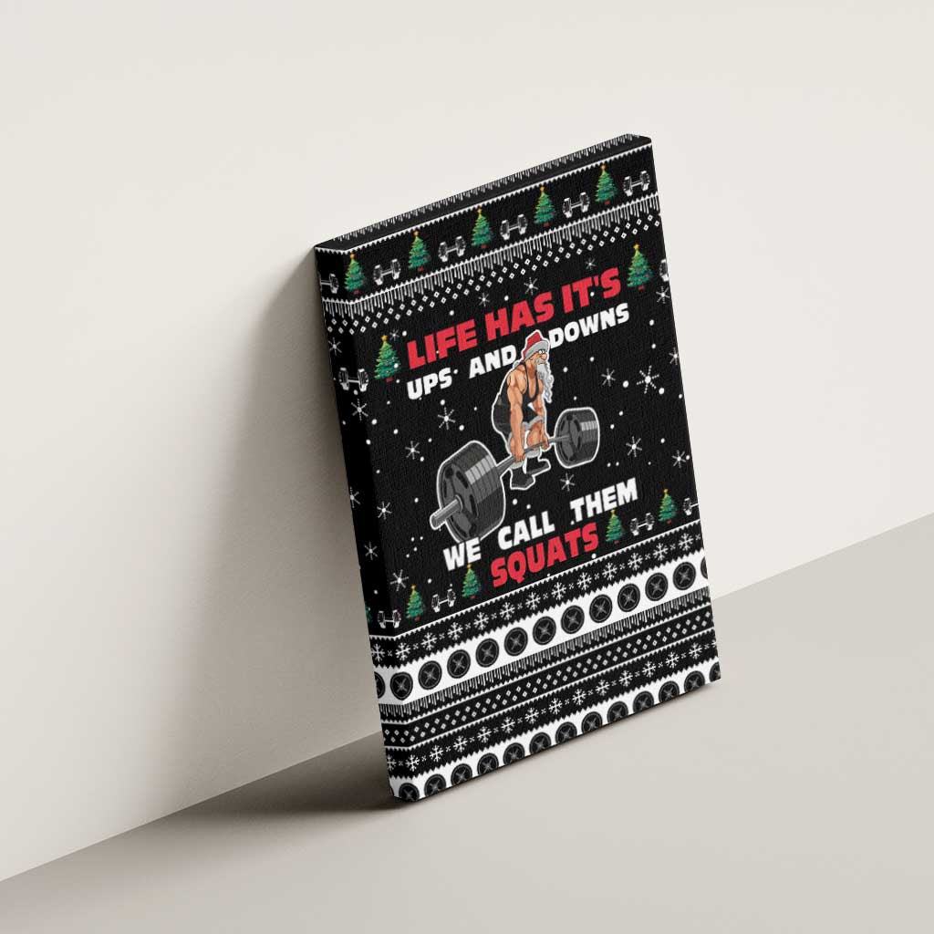 Santa Claus Love Gym Canvas Wall Art Christmas Santa Does Weightlifting DT04 - Wonder Print Shop