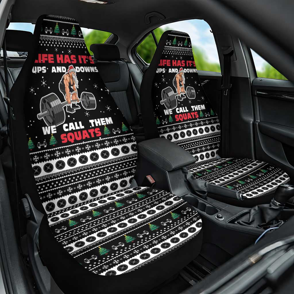 Santa Claus Love Gym Car Seat Cover Christmas Santa Does Weightlifting DT04 - Wonder Print Shop