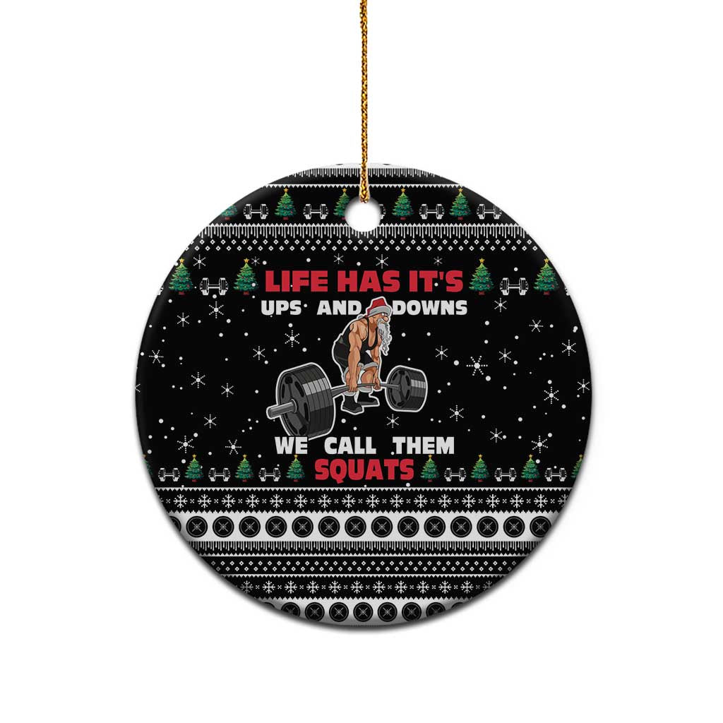 Santa Claus Love Gym Ceramic Ornament Christmas Santa Does Weightlifting DT04 - Wonder Print Shop