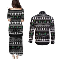 Santa Claus Love Gym Couples Matching Puletasi and Long Sleeve Button Shirt Christmas Santa Does Weightlifting DT04 - Wonder Print Shop