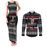 Santa Claus Love Gym Couples Matching Tank Maxi Dress and Long Sleeve Button Shirt Christmas Santa Does Weightlifting DT04 - Wonder Print Shop