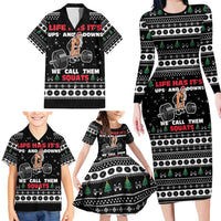 Santa Claus Love Gym Family Matching Long Sleeve Bodycon Dress and Hawaiian Shirt Christmas Santa Does Weightlifting DT04 - Wonder Print Shop