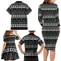 Santa Claus Love Gym Family Matching Long Sleeve Bodycon Dress and Hawaiian Shirt Christmas Santa Does Weightlifting DT04 - Wonder Print Shop