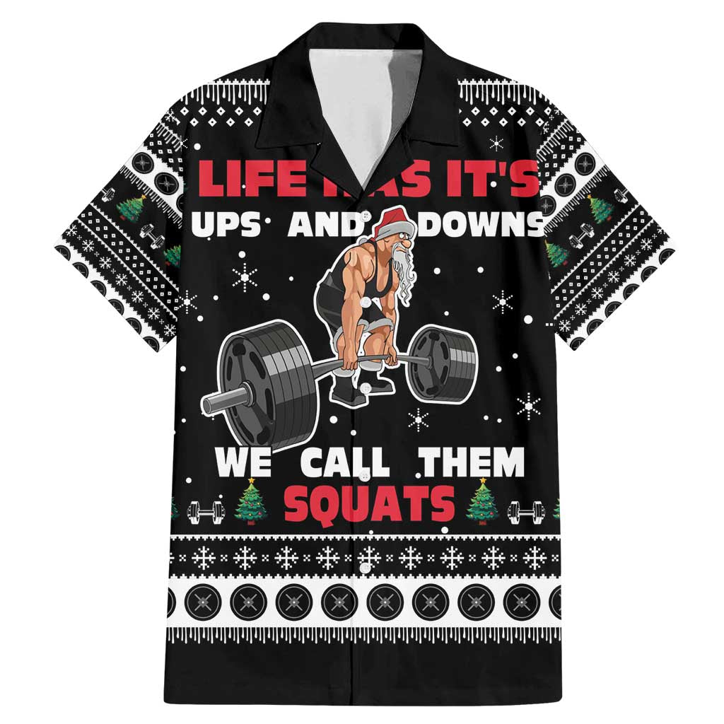 Santa Claus Love Gym Family Matching Mermaid Dress and Hawaiian Shirt Christmas Santa Does Weightlifting DT04 - Wonder Print Shop
