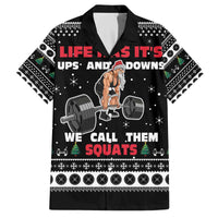 Santa Claus Love Gym Family Matching Off The Shoulder Long Sleeve Dress and Hawaiian Shirt Christmas Santa Does Weightlifting DT04 - Wonder Print Shop