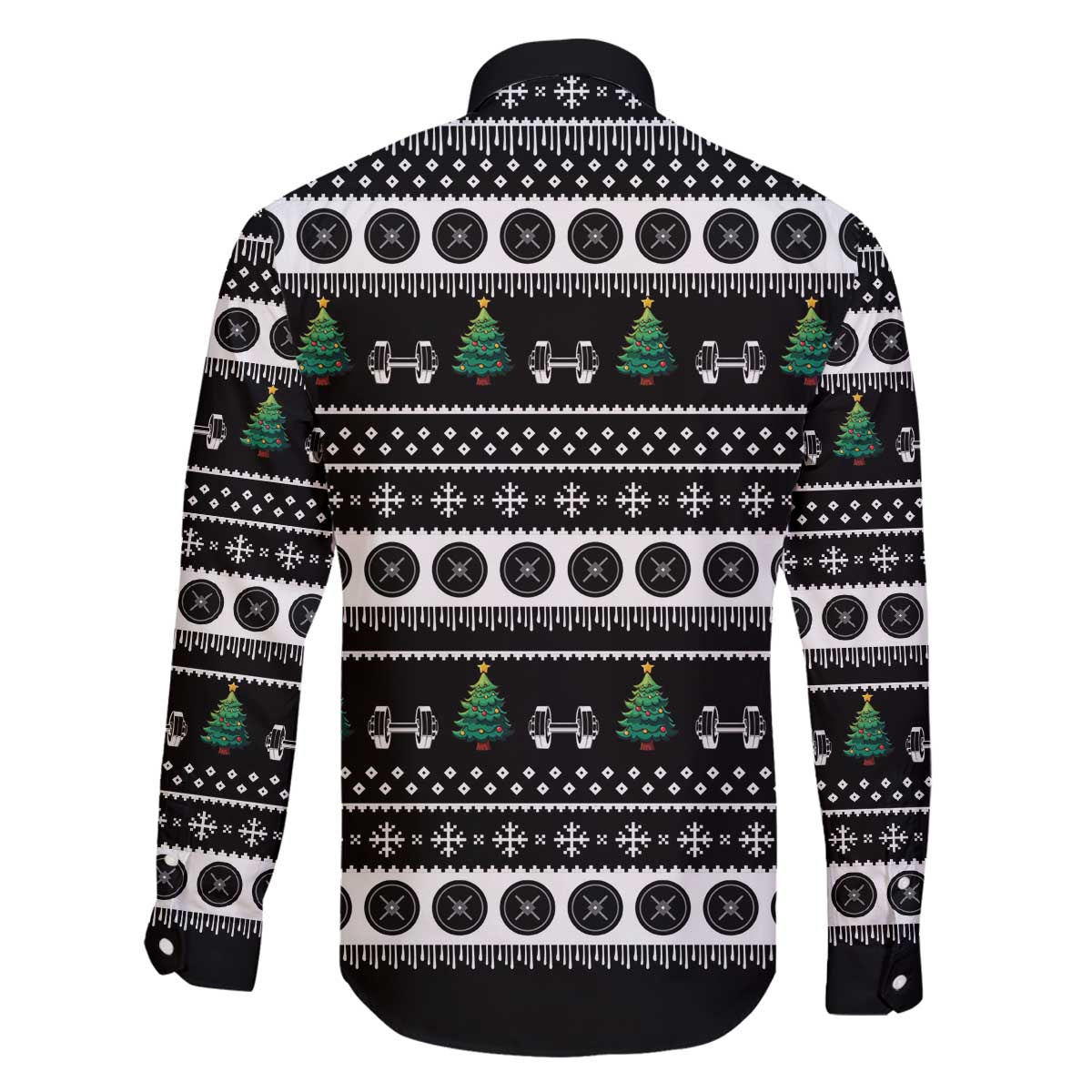 Santa Claus Love Gym Family Matching Off The Shoulder Long Sleeve Dress and Hawaiian Shirt Christmas Santa Does Weightlifting DT04 - Wonder Print Shop