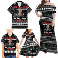 Santa Claus Love Gym Family Matching Off Shoulder Maxi Dress and Hawaiian Shirt Christmas Santa Does Weightlifting DT04 - Wonder Print Shop