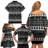 Santa Claus Love Gym Family Matching Off Shoulder Short Dress and Hawaiian Shirt Christmas Santa Does Weightlifting DT04 - Wonder Print Shop