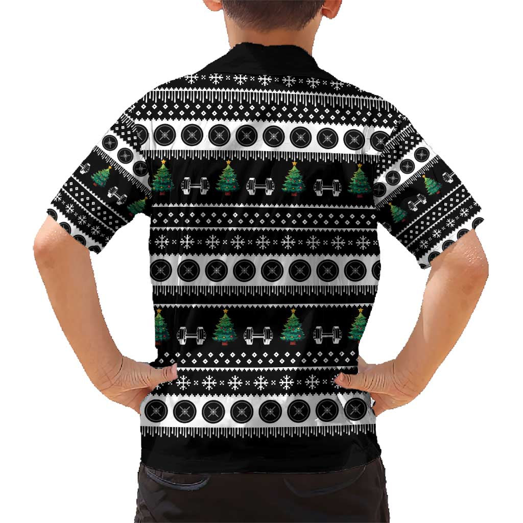 Santa Claus Love Gym Family Matching Short Sleeve Bodycon Dress and Hawaiian Shirt Christmas Santa Does Weightlifting DT04 - Wonder Print Shop
