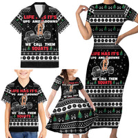Santa Claus Love Gym Family Matching Short Sleeve Bodycon Dress and Hawaiian Shirt Christmas Santa Does Weightlifting DT04 - Wonder Print Shop