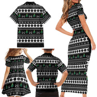 Santa Claus Love Gym Family Matching Short Sleeve Bodycon Dress and Hawaiian Shirt Christmas Santa Does Weightlifting DT04 - Wonder Print Shop