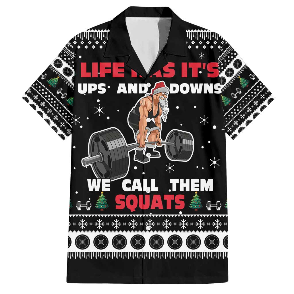 Santa Claus Love Gym Family Matching Short Sleeve Bodycon Dress and Hawaiian Shirt Christmas Santa Does Weightlifting DT04 - Wonder Print Shop