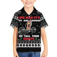 Santa Claus Love Gym Family Matching Short Sleeve Bodycon Dress and Hawaiian Shirt Christmas Santa Does Weightlifting DT04 - Wonder Print Shop