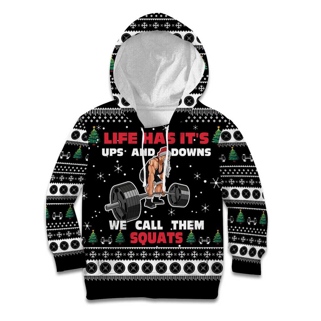 Santa Claus Love Gym Kid Hoodie Christmas Santa Does Weightlifting DT04 - Wonder Print Shop