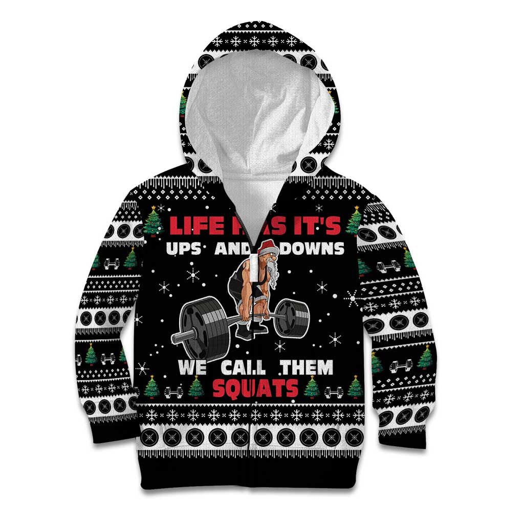 Santa Claus Love Gym Kid Hoodie Christmas Santa Does Weightlifting DT04 - Wonder Print Shop