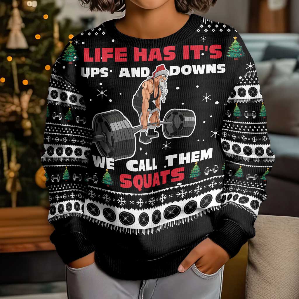 Santa Claus Love Gym Kid Ugly Christmas Sweater Christmas Santa Does Weightlifting DT04 - Wonder Print Shop