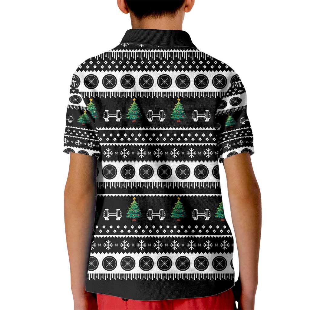Santa Claus Love Gym Kid Polo Shirt Christmas Santa Does Weightlifting DT04 - Wonder Print Shop