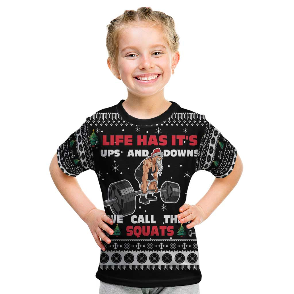 Santa Claus Love Gym Kid T Shirt Christmas Santa Does Weightlifting DT04 - Wonder Print Shop