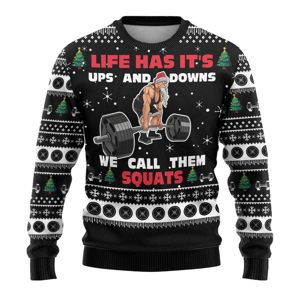 Santa Claus Love Gym Ugly Christmas Sweater Christmas Santa Does Weightlifting DT04 - Wonder Print Shop