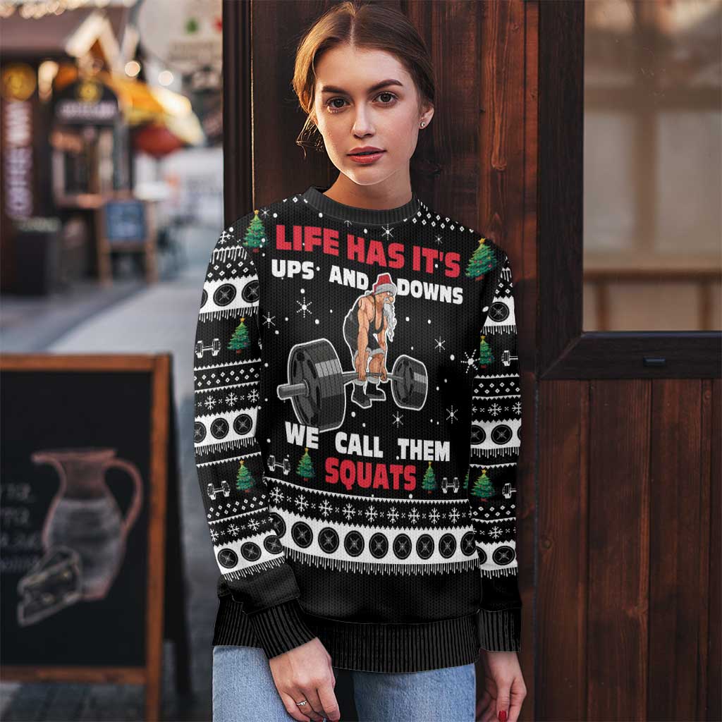 Santa Claus Love Gym Ugly Christmas Sweater Christmas Santa Does Weightlifting DT04 - Wonder Print Shop