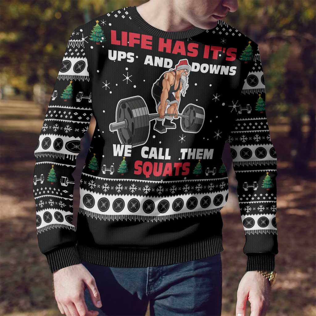 Santa Claus Love Gym Ugly Christmas Sweater Christmas Santa Does Weightlifting DT04 - Wonder Print Shop