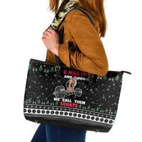 Santa Claus Love Gym Leather Tote Bag Christmas Santa Does Weightlifting DT04 - Wonder Print Shop