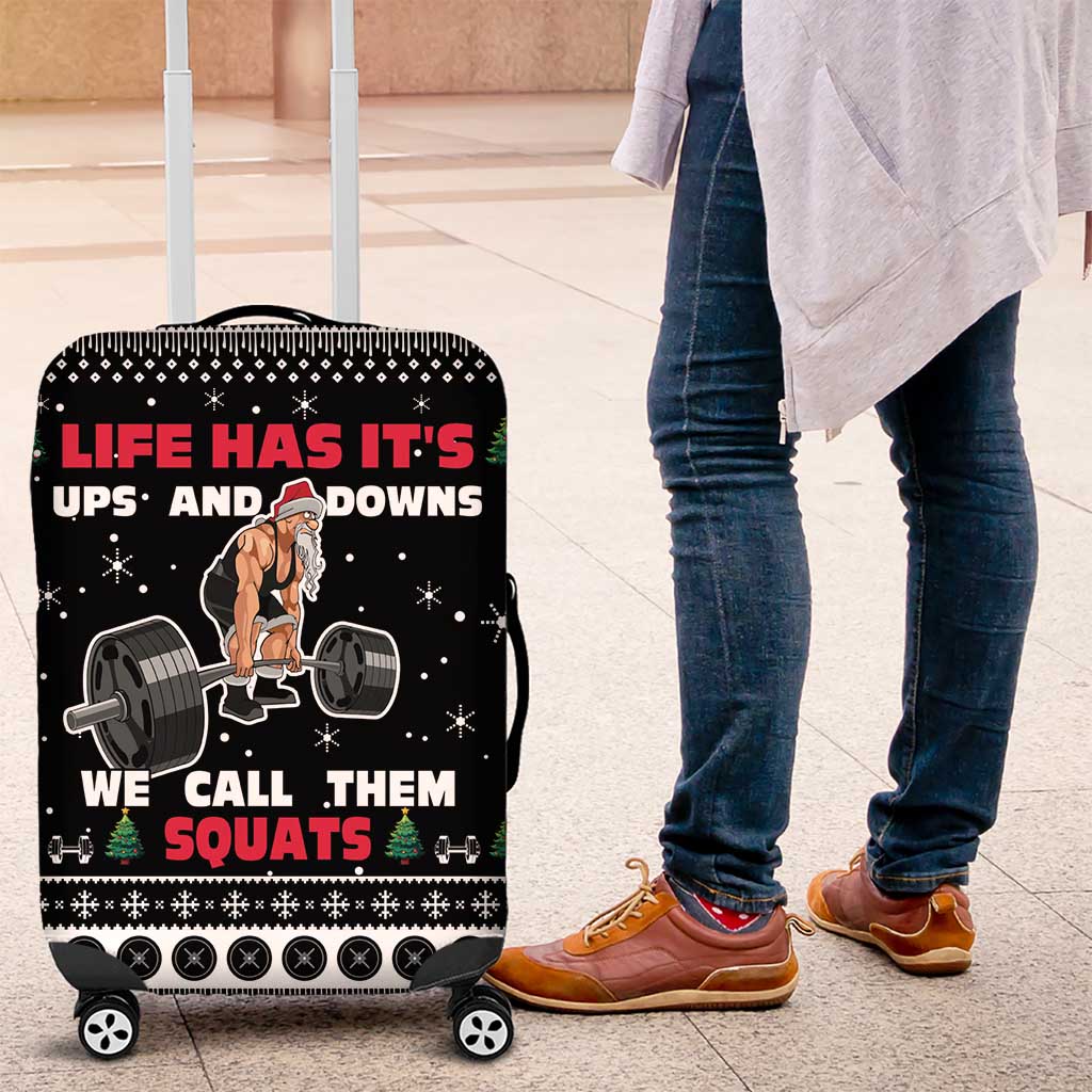 Santa Claus Love Gym Luggage Cover Christmas Santa Does Weightlifting DT04 - Wonder Print Shop