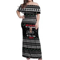 Santa Claus Love Gym Off Shoulder Maxi Dress Christmas Santa Does Weightlifting DT04 - Wonder Print Shop