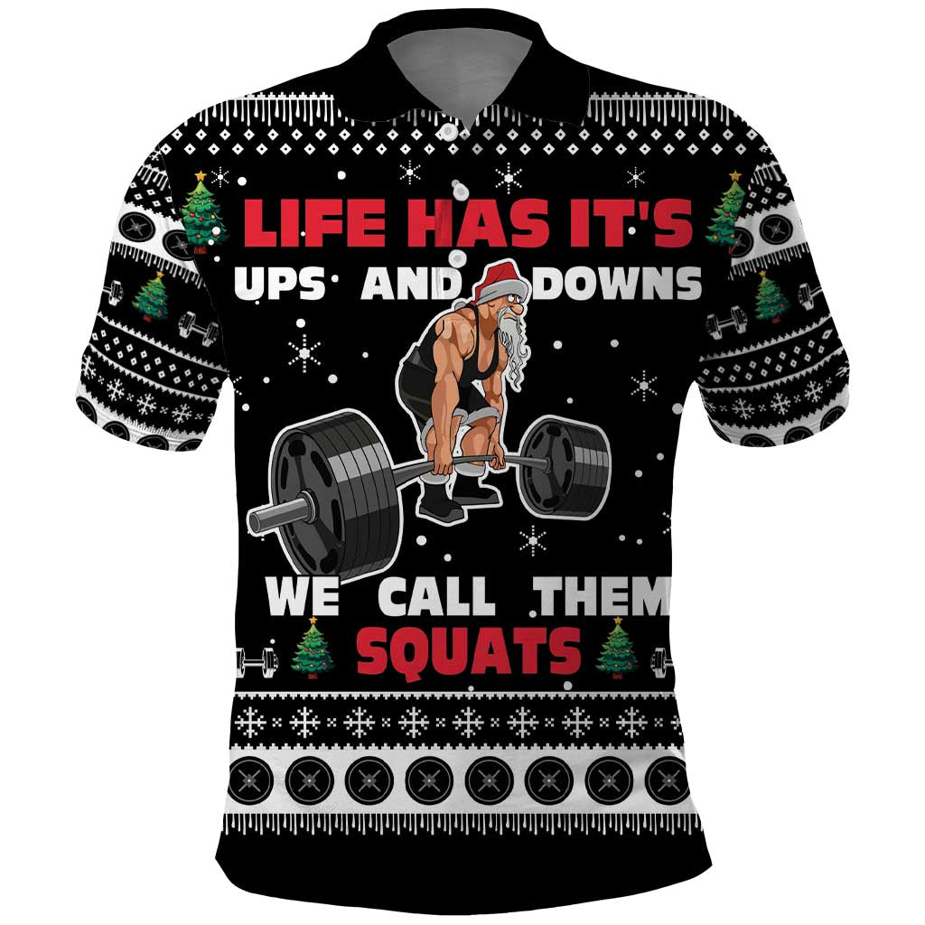 Santa Claus Love Gym Polo Shirt Christmas Santa Does Weightlifting DT04 - Wonder Print Shop