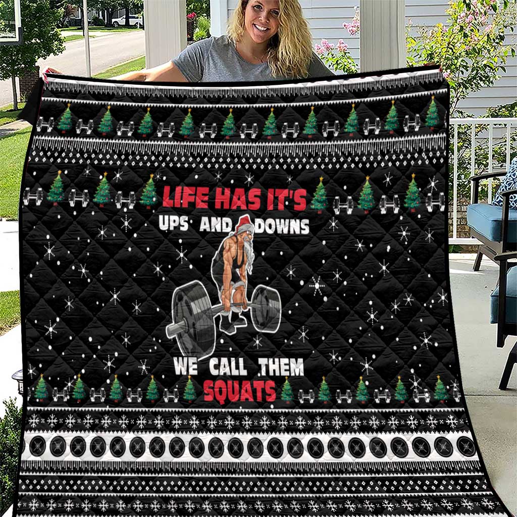 Santa Claus Love Gym Quilt Christmas Santa Does Weightlifting DT04 - Wonder Print Shop