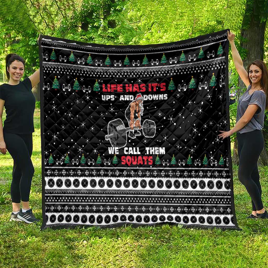 Santa Claus Love Gym Quilt Christmas Santa Does Weightlifting DT04 - Wonder Print Shop