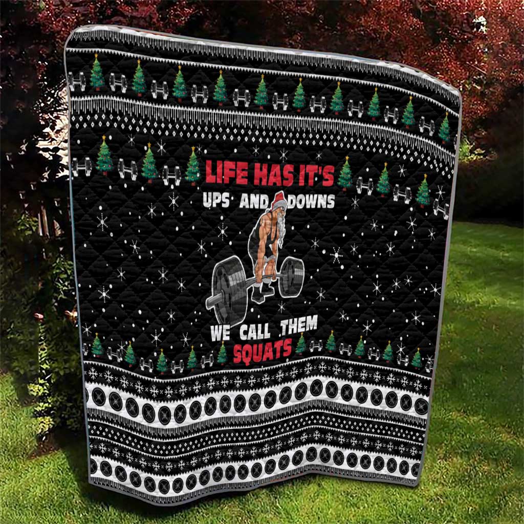 Santa Claus Love Gym Quilt Christmas Santa Does Weightlifting DT04 - Wonder Print Shop