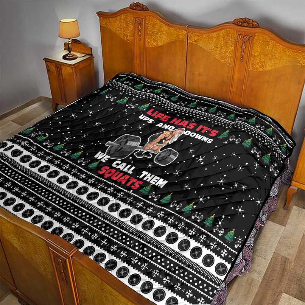 Santa Claus Love Gym Quilt Christmas Santa Does Weightlifting DT04 - Wonder Print Shop