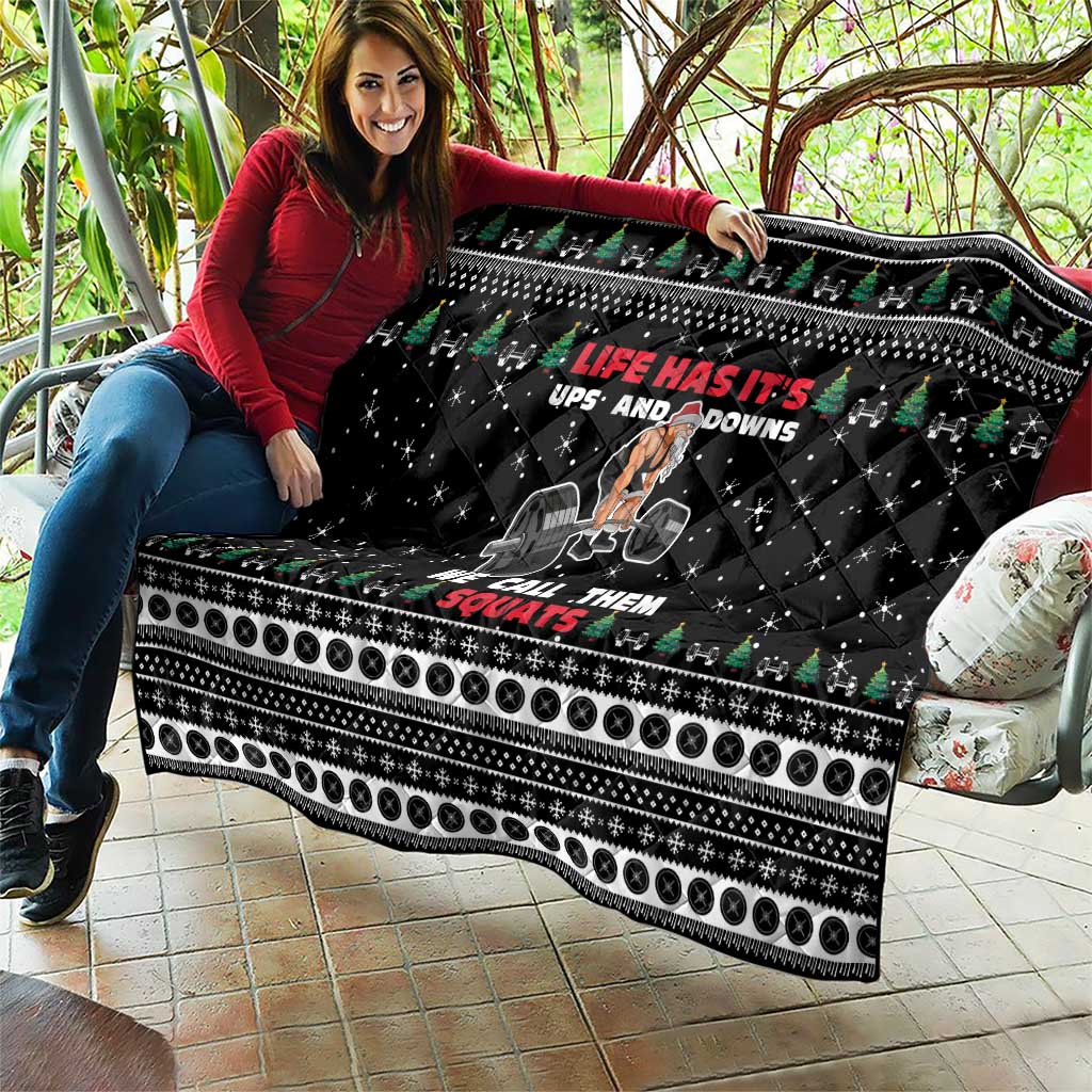 Santa Claus Love Gym Quilt Christmas Santa Does Weightlifting DT04 - Wonder Print Shop