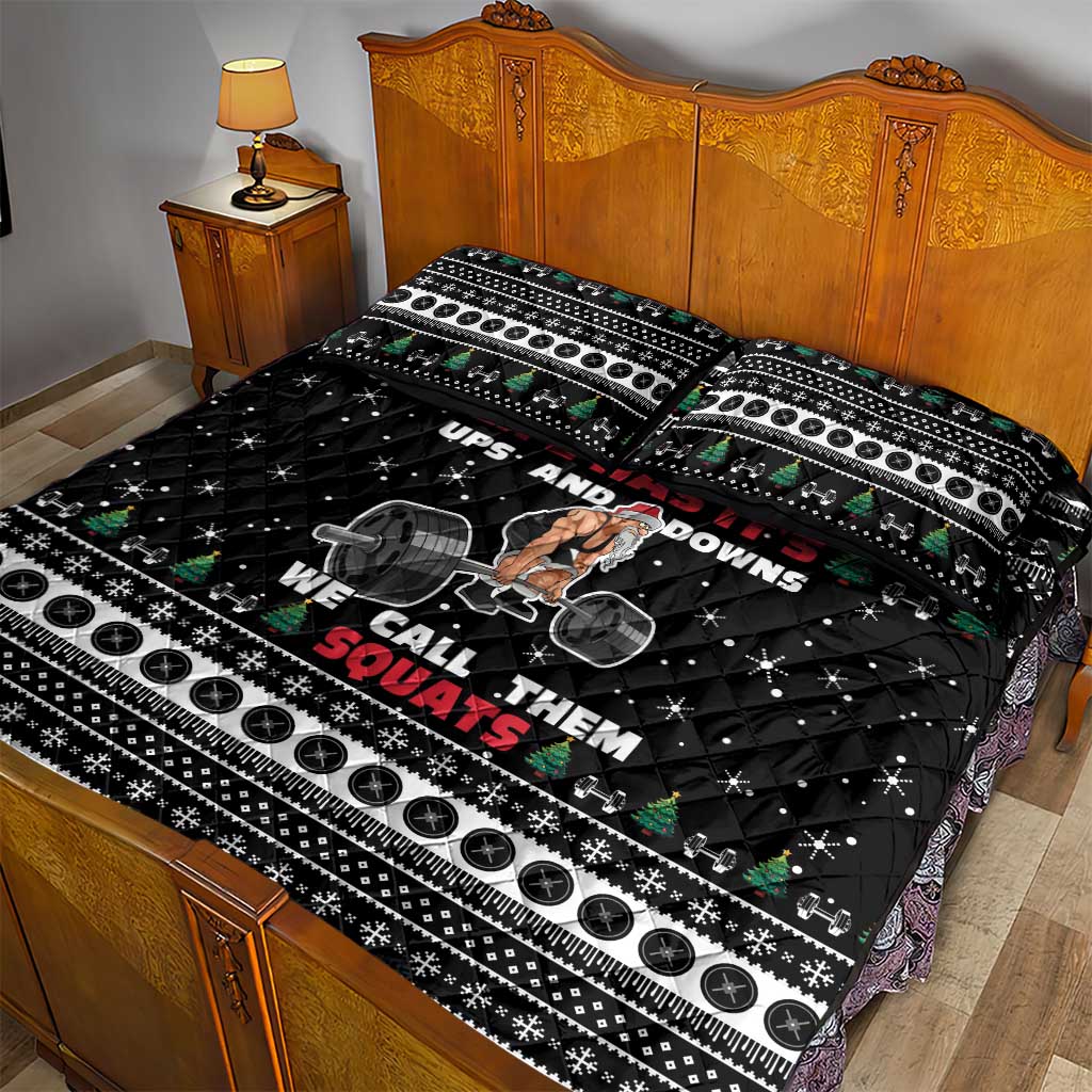 Santa Claus Love Gym Quilt Bed Set Christmas Santa Does Weightlifting DT04 - Wonder Print Shop