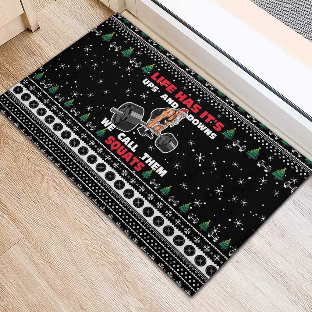 Santa Claus Love Gym Rubber Doormat Christmas Santa Does Weightlifting DT04 - Wonder Print Shop
