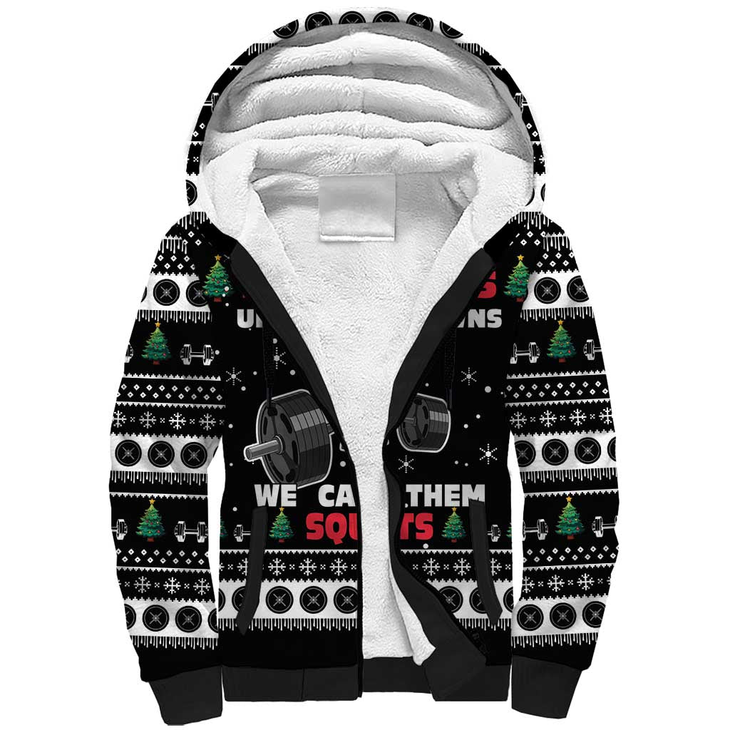 Santa Claus Love Gym Sherpa Hoodie Christmas Santa Does Weightlifting DT04 - Wonder Print Shop