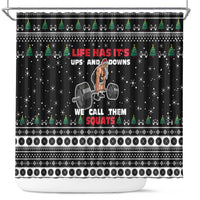 Santa Claus Love Gym Shower Curtain Christmas Santa Does Weightlifting