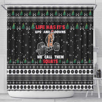 Santa Claus Love Gym Shower Curtain Christmas Santa Does Weightlifting