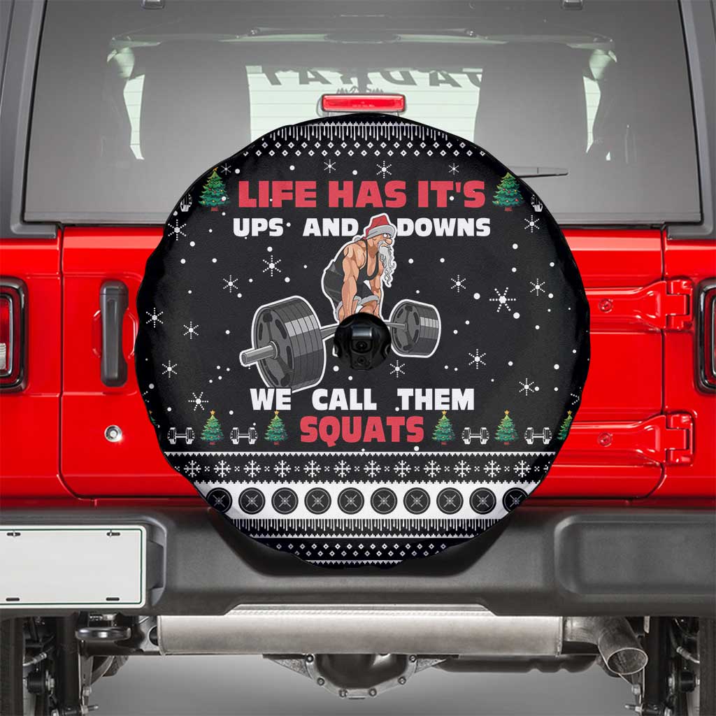 Santa Claus Love Gym Spare Tire Cover Christmas Santa Does Weightlifting DT04 - Wonder Print Shop