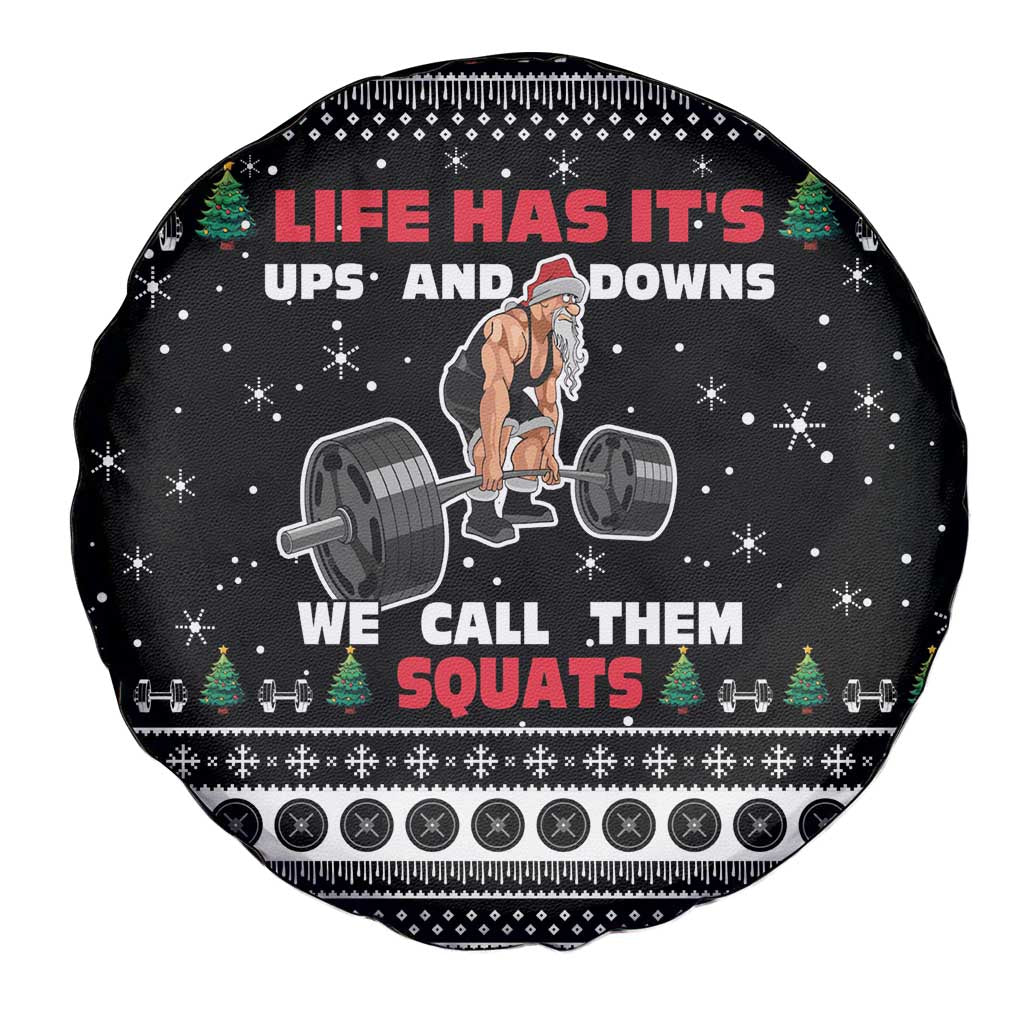 Santa Claus Love Gym Spare Tire Cover Christmas Santa Does Weightlifting DT04 - Wonder Print Shop