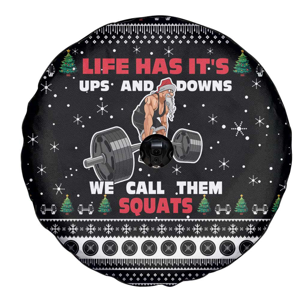 Santa Claus Love Gym Spare Tire Cover Christmas Santa Does Weightlifting DT04 - Wonder Print Shop