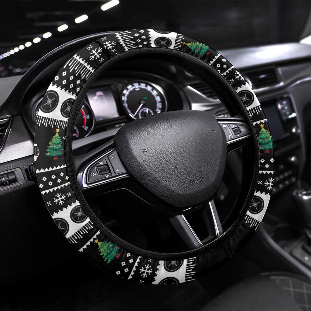 Santa Claus Love Gym Steering Wheel Cover Christmas Santa Does Weightlifting DT04 - Wonder Print Shop