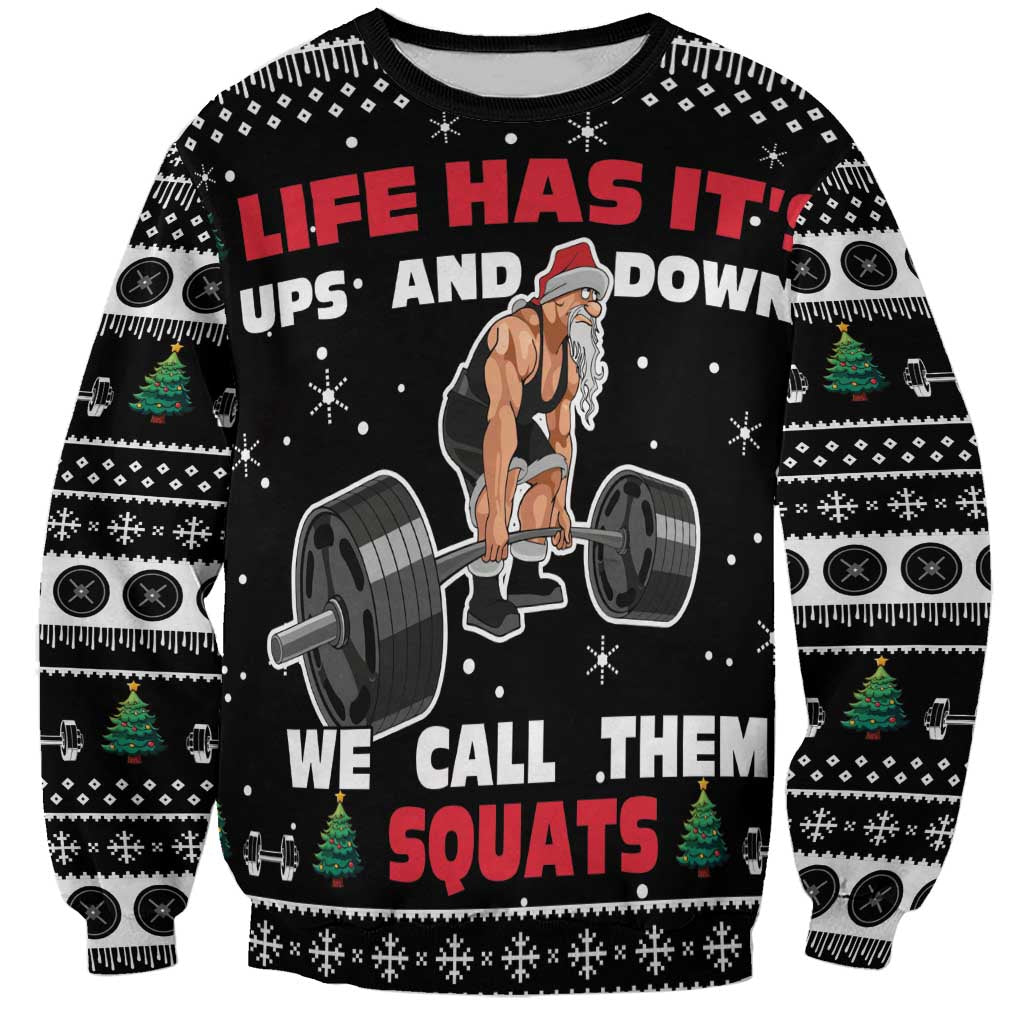 Santa Claus Love Gym Sweatshirt Christmas Santa Does Weightlifting DT04 - Wonder Print Shop