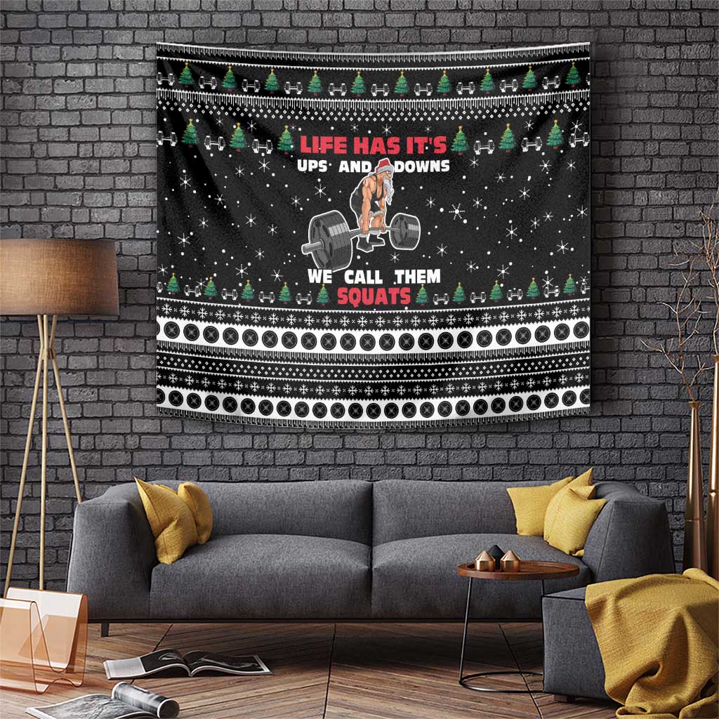 Santa Claus Love Gym Tapestry Christmas Santa Does Weightlifting DT04 - Wonder Print Shop