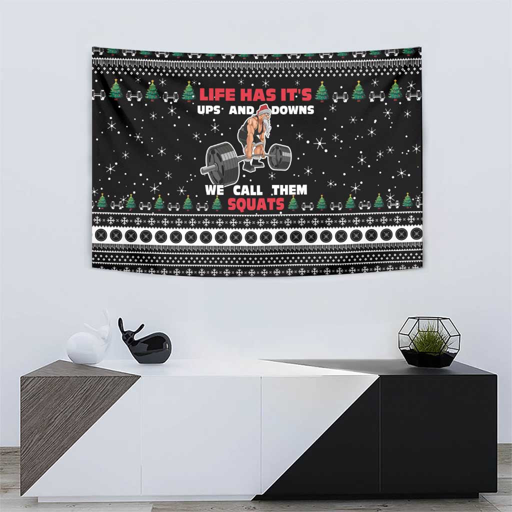 Santa Claus Love Gym Tapestry Christmas Santa Does Weightlifting DT04 - Wonder Print Shop