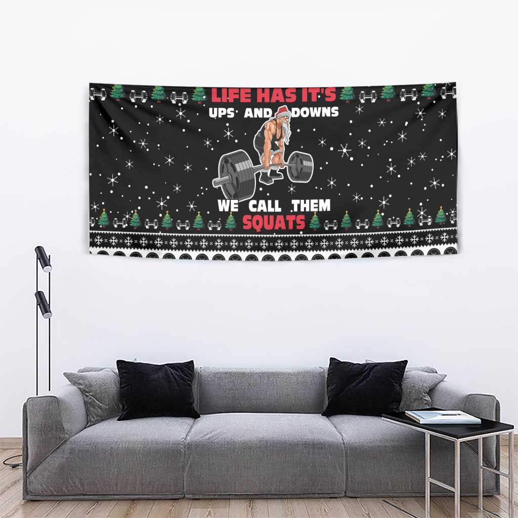 Santa Claus Love Gym Tapestry Christmas Santa Does Weightlifting DT04 - Wonder Print Shop