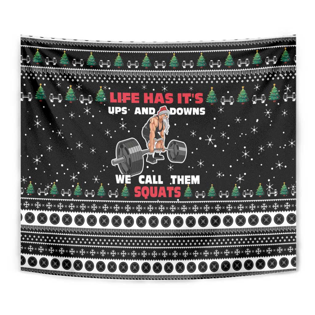 Santa Claus Love Gym Tapestry Christmas Santa Does Weightlifting DT04 - Wonder Print Shop
